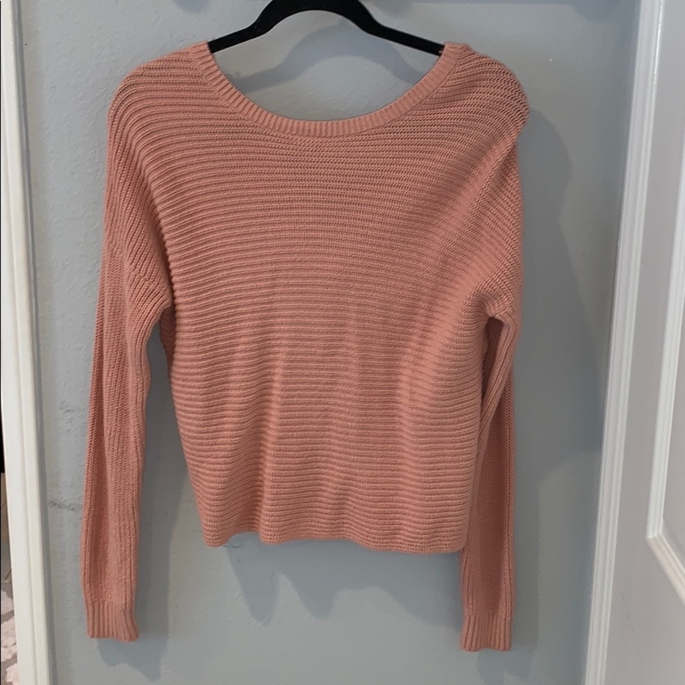 Coral Reversible Long Sleeve Sweater
